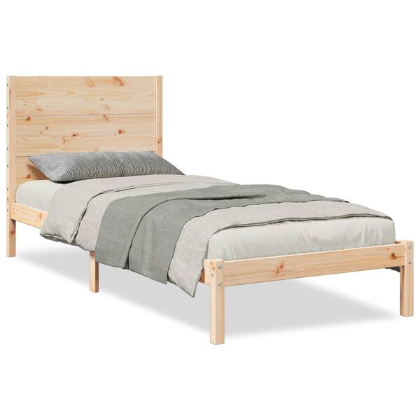 vidaXL Cadre de lit extra long sans matelas 90x220 cm bois massif
