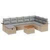vidaXL Ensemble de canap&eacute; de jardin 9 pc Beige polyrotin