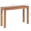 vidaXL Table console Bois de teck et finition naturelle 110 x 35 x 76 cm