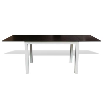 vidaXL Table de salle à manger Bois d'hévéa Marron et blanc 190 cm