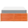 vidaXL Lit avec matelas cire marron 140x190 cm bois massif de pin
