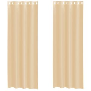 vidaXL Rideaux en voile avec &oelig;illets 2 pcs sable