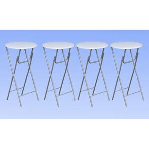 vidaXL Table de bar 4 pcs avec dessus de table en MDF Blanc