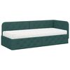 vidaXL Cadre de lit d'angle avec matelas Vert foncé 80 x 200 cm tissu