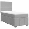 vidaXL Sommier &agrave; lattes de lit avec matelas gris clair 80x200 cm tissu