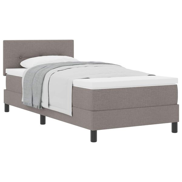 vidaXL Lit &agrave; ressorts avec matelas Taupe 80 x 200 cm tissu