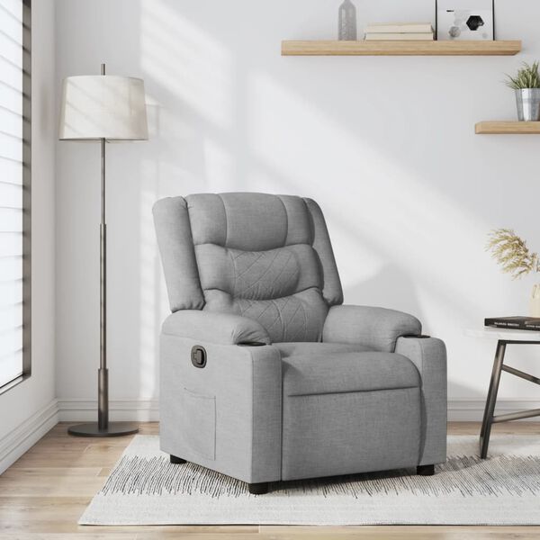 vidaXL Fauteuil inclinable Gris clair Tissu