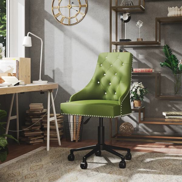 vidaXL Chaise pivotante de salle &agrave; manger Vert clair Velours