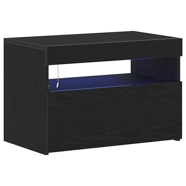vidaXL Cabinet de chevet Ch&ecirc;ne noir 60 x 35 x 40 cm Bois d'ing&eacute;nierie