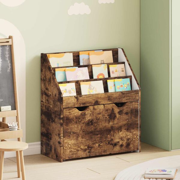 vidaXL Biblioth&egrave;que pour enfants Ch&ecirc;ne fum&eacute; 60 x 29,5 x 69 cm