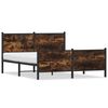 vidaXL Cadre de lit en m&eacute;tal sans matelas ch&ecirc;ne fum&eacute; 150x200 cm