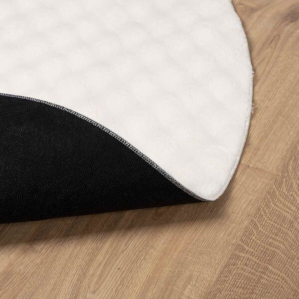 vidaXL Tapis de surface Rond SIROLO Cr&egrave;me &Oslash; 120 CM Polyester
