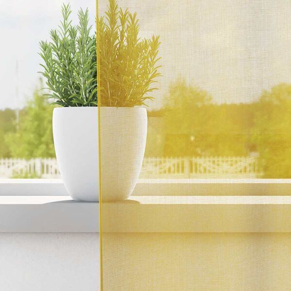 vidaXL Rideaux en voile avec &oelig;illets 2 pcs jaune