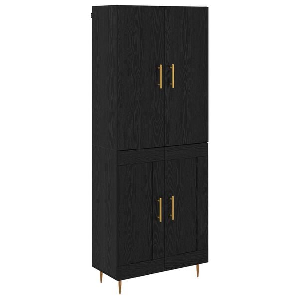 vidaXL Haut Armoire Ch&ecirc;ne noir 69,5 x 34 x 180 cm Bois d'ing&eacute;nierie