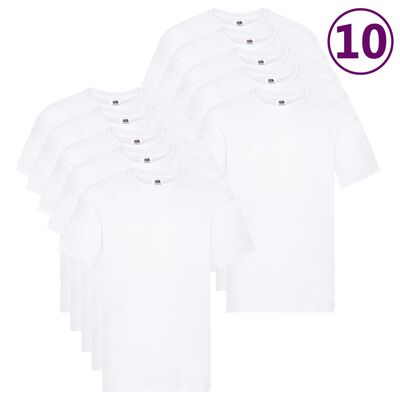 Fruit of the Loom T-shirts originaux 10 pcs Blanc XXL Coton