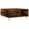 vidaXL Table basse ch&ecirc;ne fum&eacute; 80x80x36,5 cm bois d'ing&eacute;nierie