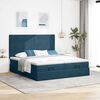 VidaXL Cadre de lit ottoman avec matelas bleu fonc&eacute; 160x200 cm velours