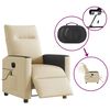 vidaXL Fauteuil inclinable de massage &eacute;lectrique cr&egrave;me tissu