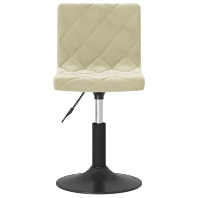 vidaXL Chaise pivotante de salle à manger Crème Velours
