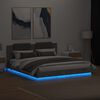 vidaXL Cadre de lit avec LED sans matelas gris b&eacute;ton 200x200 cm