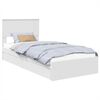 vidaXL Lit de Rangement R&eacute;glable Blanc 90 x 190 cm Bois d'ing&eacute;nierie