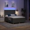 vidaXL Lit &agrave; ressort LED avec matelas Gris fonc&eacute; 140 x 200 cm tissu