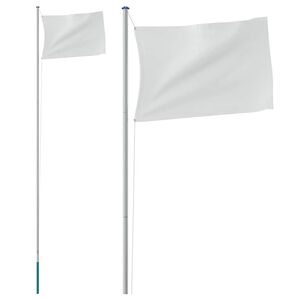 vidaXL M&acirc;t de drapeau sectionnel Argent&eacute; 6,08 m Aluminium
