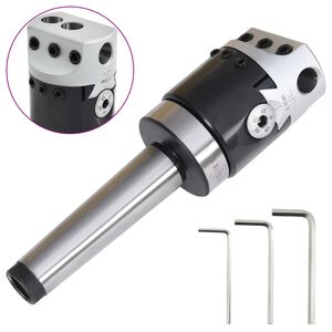 vidaXL F1-12 T&ecirc;te d'al&eacute;sage 50 mm et tige de per&ccedil;age MT3-M12 de fraisage &agrave; tour