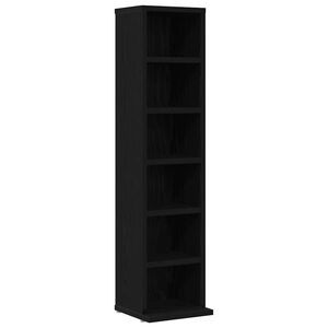 vidaXL Armoire &agrave; CD ch&ecirc;ne noir 21x20x88 cm bois d'ing&eacute;nierie