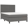 vidaXL Sommier &agrave; lattes de lit avec matelas Gris 140x200 cm Similicuir