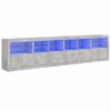 vidaXL Buffet avec lumi&egrave;res LED gris b&eacute;ton 283x37x67 cm