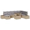 vidaXL Ensemble de canap&eacute; de jardin 9 pc Beige polyrotin