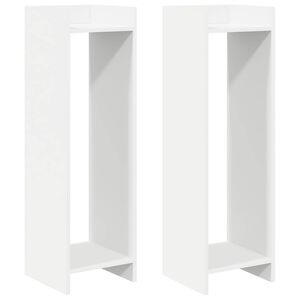 vidaXL Support de Plante Blanc 30 x 30 x 100 cm Bois d&rsquo;ing&eacute;nierie