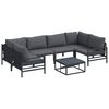 vidaXL Ensemble de canap&eacute; de jardin 7 pc Noir Acier