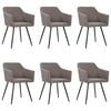 vidaXL Chaises &agrave; manger lot de 6 taupe tissu