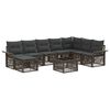 vidaXL Ensemble de canap&eacute; de jardin 9 pc Gris polyrotin