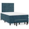 vidaXL Sommier &agrave; lattes de lit et matelas Bleu fonc&eacute; 120x200cm Velours