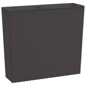 vidaXL Jardini&egrave;re et int&eacute;rieur amovible marron 12 /44 L rotin PP