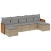 vidaXL Salon de jardin avec coussins 7 pcs beige r&eacute;sine tress&eacute;e