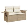 vidaXL Salon de jardin avec coussins 12 pcs beige résine tressée
