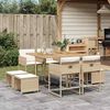 vidaXL Ensemble &agrave; manger de jardin et coussins 9 pcs beige Poly rotin