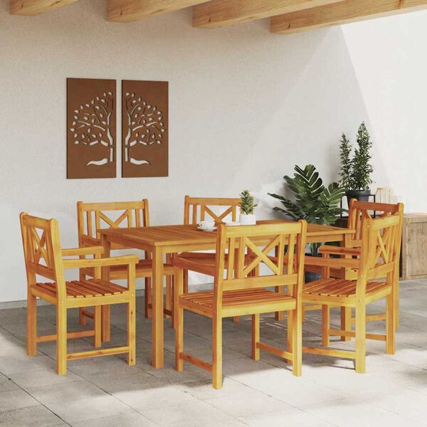 vidaXL Ensemble de salle à manger pour jardin 7 pcs Marron