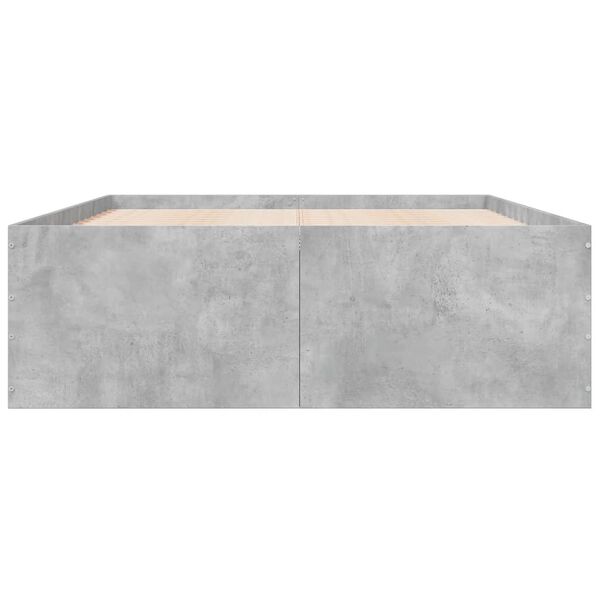 vidaXL Cadre de lit sans matelas gris b&eacute;ton 135x190 cm