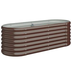 vidaXL Lit sur&eacute;lev&eacute; de jardin Acier galvanis&eacute; marron