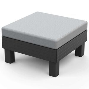 Keter Garden Elements Pouf simple Graphite avec coussin gris clair