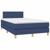 vidaXL Sommier &agrave; lattes de lit matelas et LED bleu 120x190 cm tissu