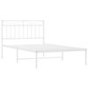 vidaXL Cadre de lit métal sans matelas et tête de lit blanc 107x203 cm