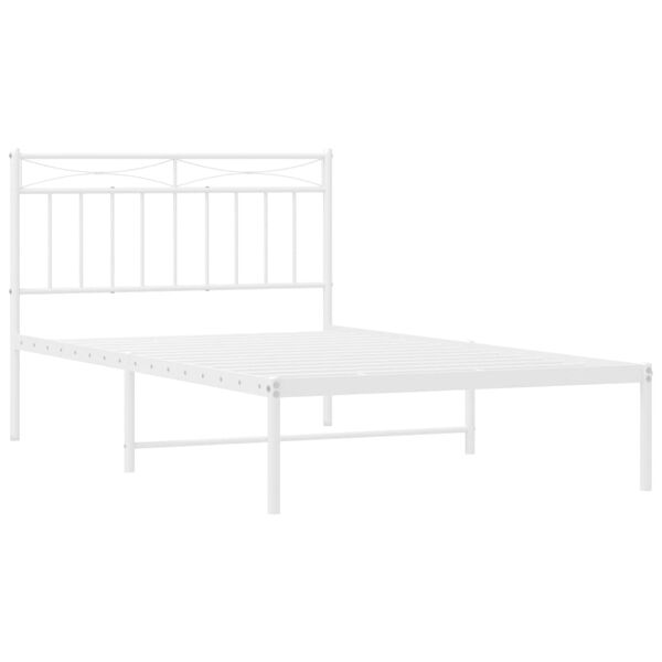 vidaXL Cadre de lit métal sans matelas et tête de lit blanc 107x203 cm
