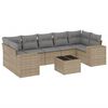 vidaXL Salon de jardin avec coussins 8 pcs beige r&eacute;sine tress&eacute;e