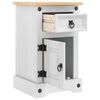 vidaXL Table de chevet avec tiroir Blanc 35 x 32,5 x 58 cm Pin massif